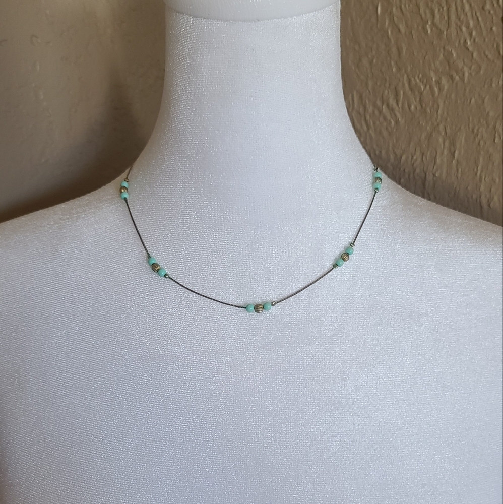 Dainty Turquoise Beaded Necklace
